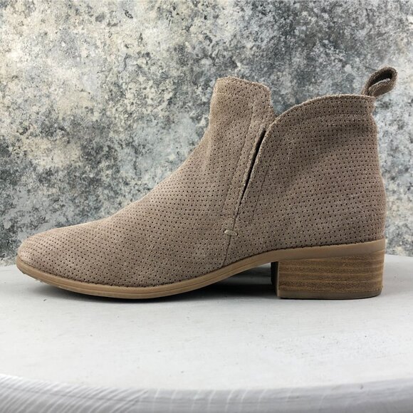 Dolce Vita Women's Size 8 Tivon Taupe Brown Suede Block Heel Ankle Booties Boots - Picture 6 of 16